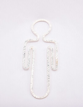 Handmade sterling silver boy's bookmark.