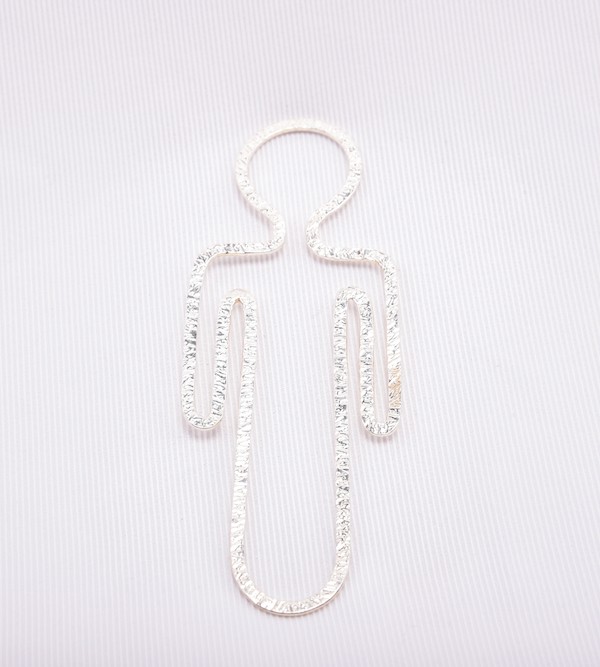 Handmade sterling silver boy's bookmark.