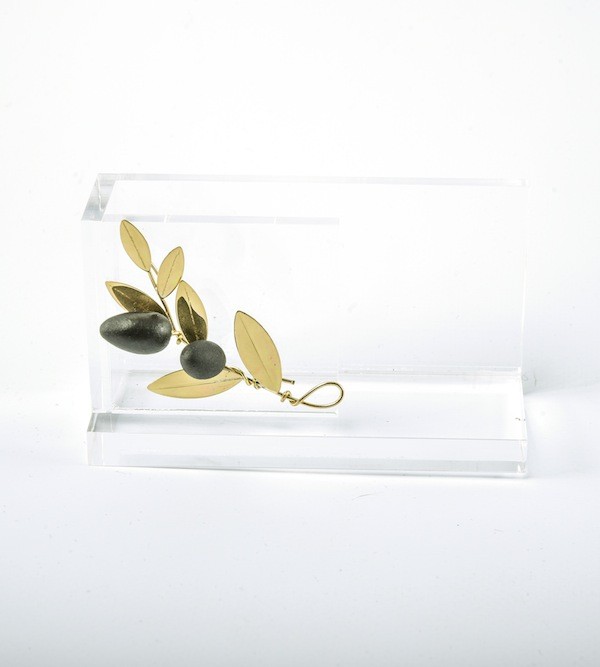 Handmadegift bronze business card case in plexiglass.