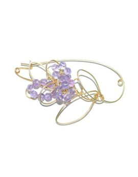 Handmade gold plated sterling silver flower brooch.