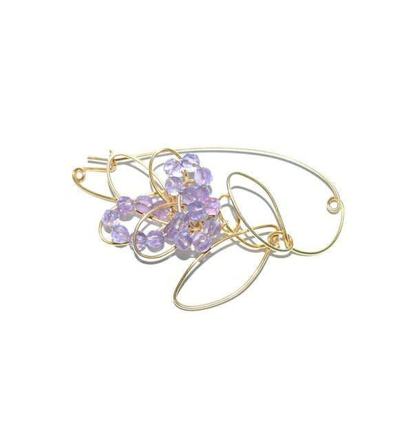 Handmade gold plated sterling silver flower brooch.
