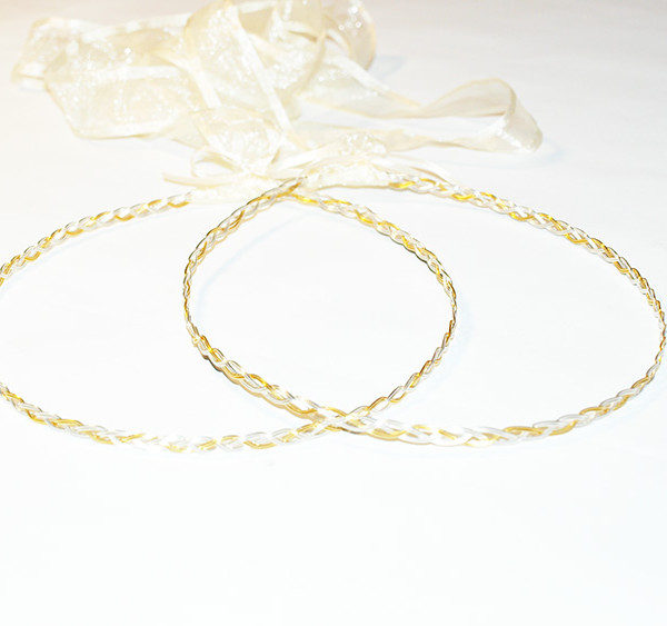 Handmade sterling silver 925 and 18k goldplated orthodox wedding crowns